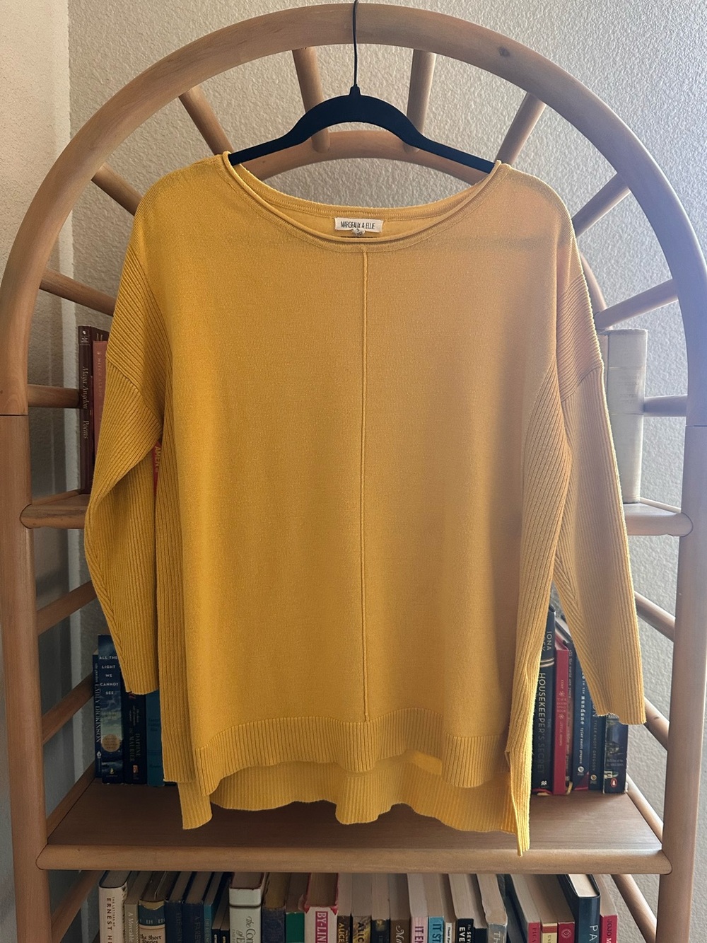 Mustard Yellow Scoop Neck Lightweight Sweater